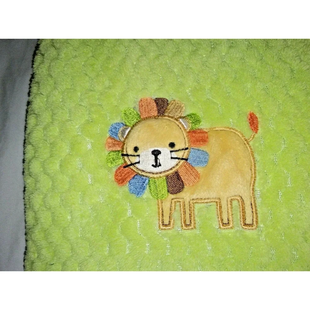 Green LION Baby Blanket Soft 30x40‎ Jungle Safari Lovey Boy Flawless Unbranded